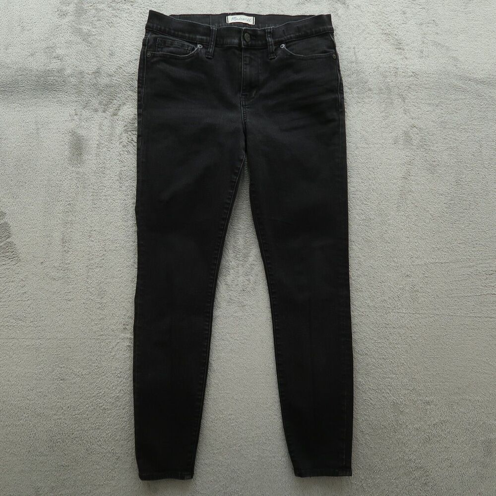 Madewell Jeans Women's Size 29 Gray Mid-Rise Skinny Denim 27" Inseam Distressed